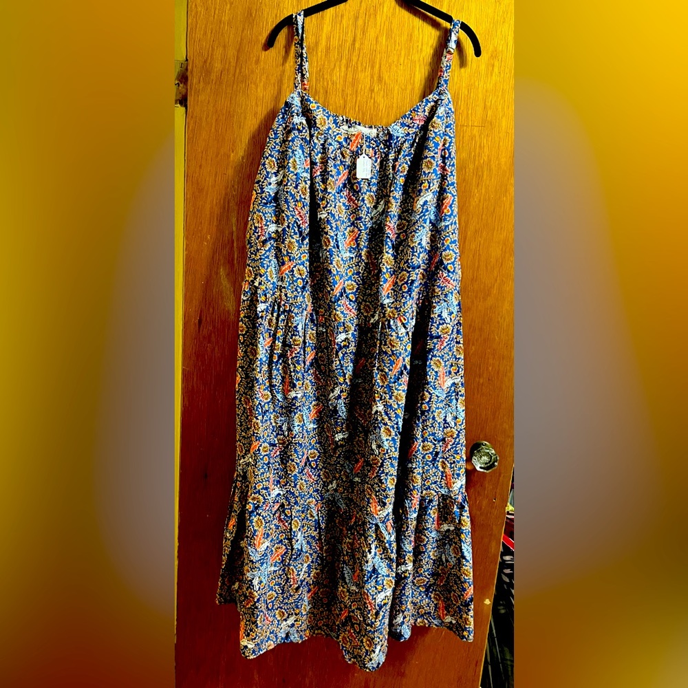 NWT Knox Rose Tiered Maxi Dress with full liner. 3XL. Rayon/Cotton.